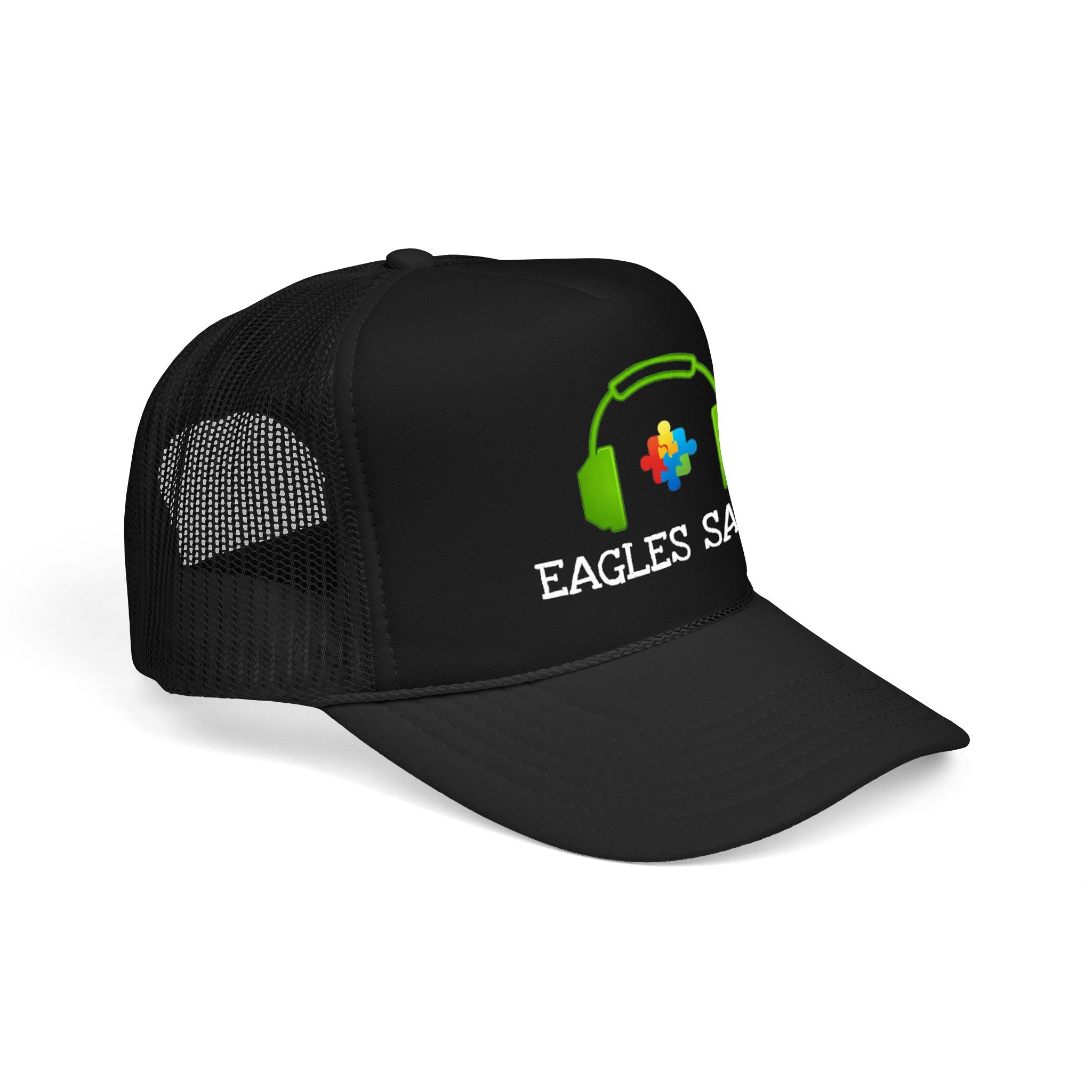 Eagles Sauce Trucker Hat — Retro Headphone Logo Foam Cap